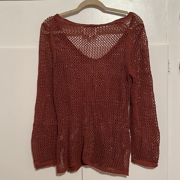 Banana Republic Heritage Orange Crochet Linen Cover-up Topper - Picture 2 of 9